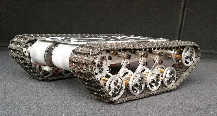 Akıllı Metal Robot araba paletli şasi amortisör Tank şasi Arduino projesi için deney için alüminyum alaşımlı çerçeve ile