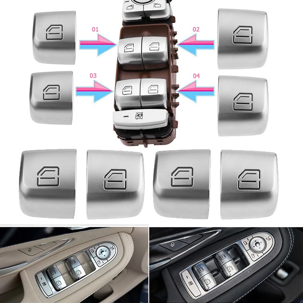Araba pencere anahtarı tamir düğme kapağı araç kapı cam kaldırma kontrolü tahrik anahtarı kap Mercedes Benz C Class W205 C200 GLC