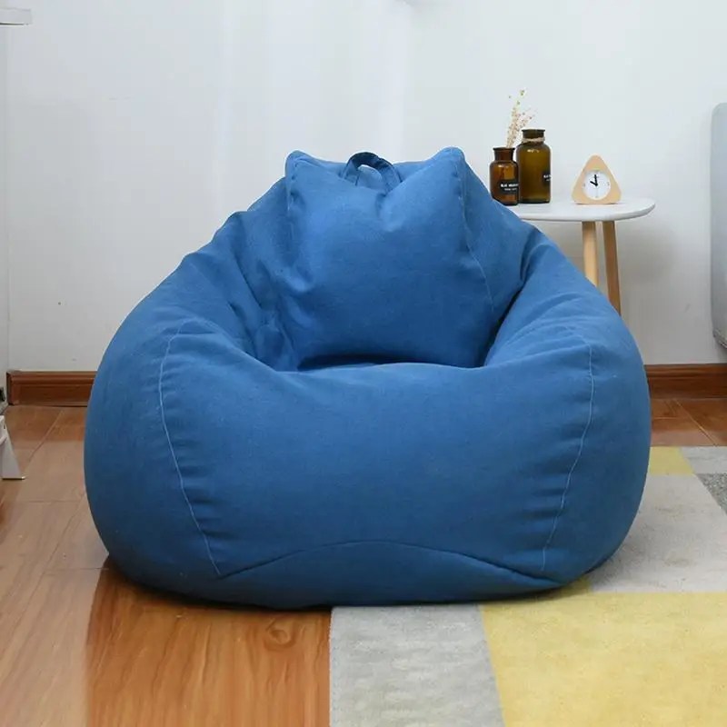 Büyük küçük tembel kanepeler kapak sandalyeler dolgu olmadan keten bez salon koltuk fasulye torbası puf kanepe Tatami oturma odası Beanbags