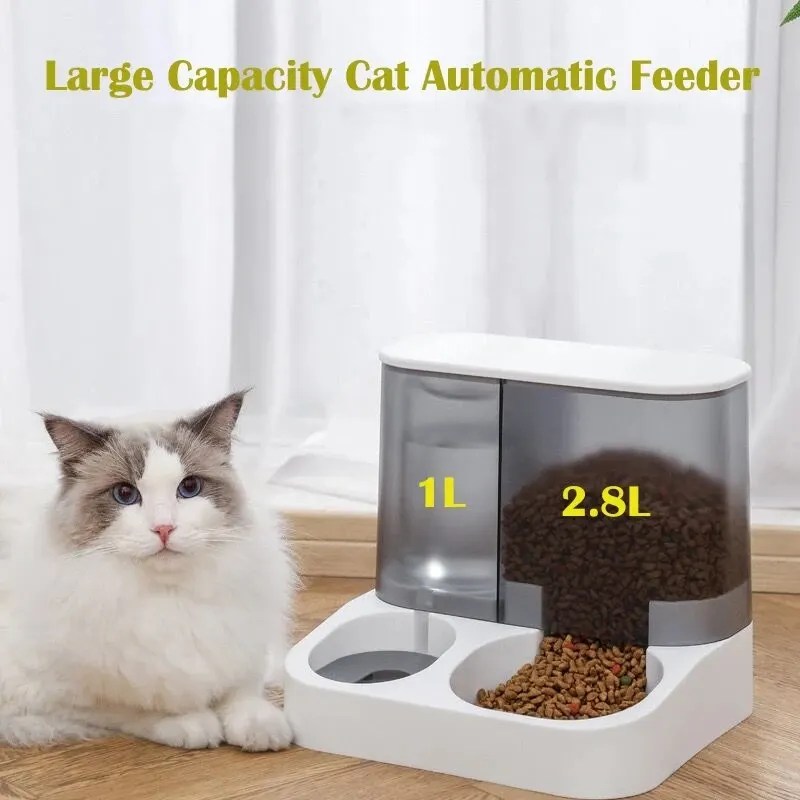 Büyük kapasiteli kedi içme suyu otomatik besleyici ıslak ve kuru ayırma köpek maması konteyner olmayan ıslak ağızlı köpek tiryakisi besleyici