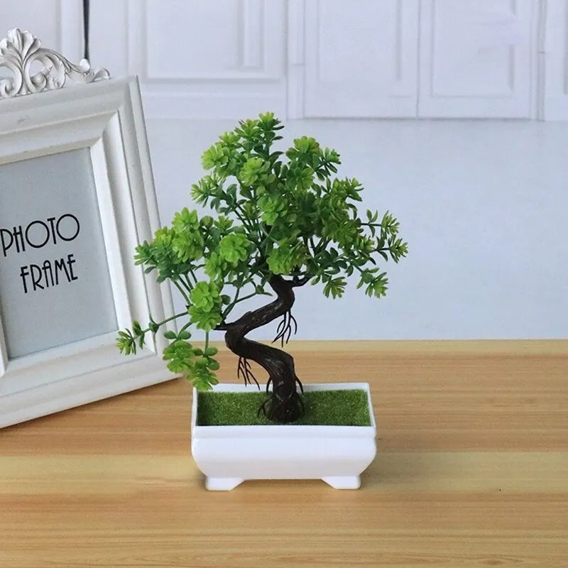 Bahçe aranjmanı süsler plastik bitkiler Bonsai küçük ağaç Pot sahte bitki saksı çiçek ev odası masa dekorasyon