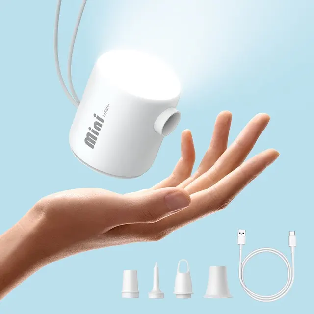Baseus Mini hava pompası taşınabilir elektrikli şişirme pompası hava minder deflabeds te yataklar için yüzme simidi açık kamp pompası