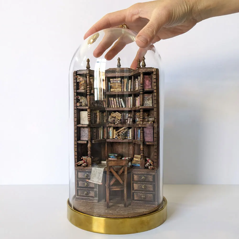 Bay kütüphane minyatür gotik kitaplık süs el yapımı minyatür kitaplıklar yaratıcı Booknook sahte kitaplar dekorasyon hediyeler
