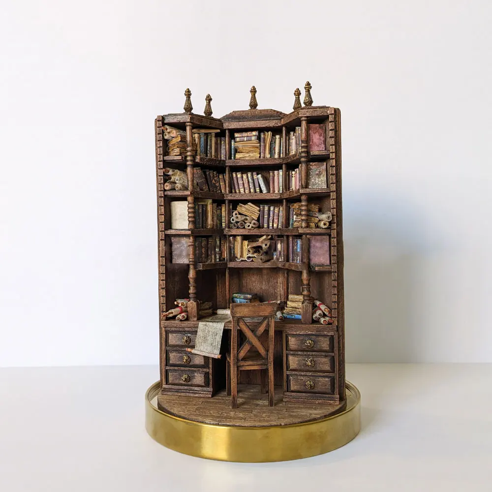 Bay kütüphane minyatür gotik kitaplık süs el yapımı minyatür kitaplıklar yaratıcı Booknook sahte kitaplar dekorasyon hediyeler