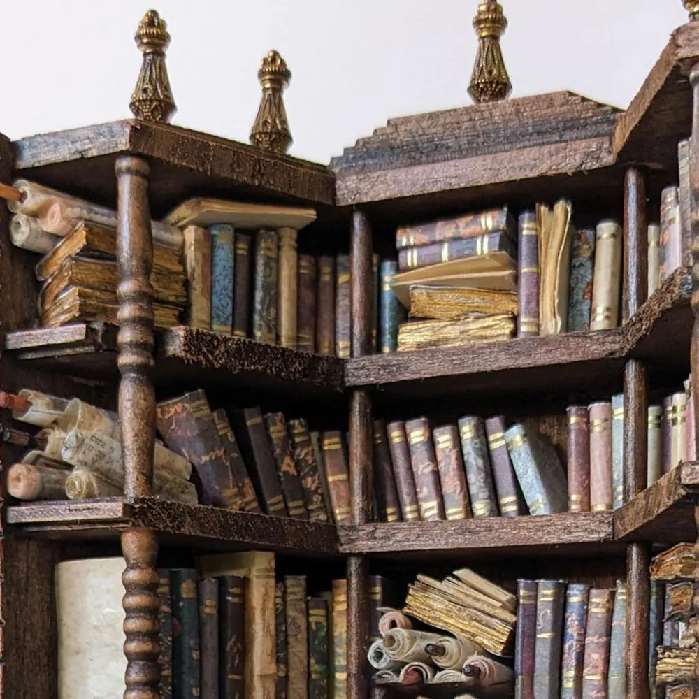 Bay kütüphane minyatür gotik kitaplık süs el yapımı minyatür kitaplıklar yaratıcı Booknook sahte kitaplar dekorasyon hediyeler - Görsel 4