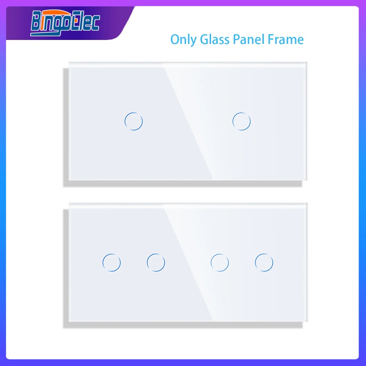Bingoelec DIY sadece kristal cam Panel 158mm inci beyaz siyah 2/3/4/5/6/8 gang cam ahşap çatkı duvar dokunmatik anahtarı fonksiyonu diy-parçaları
