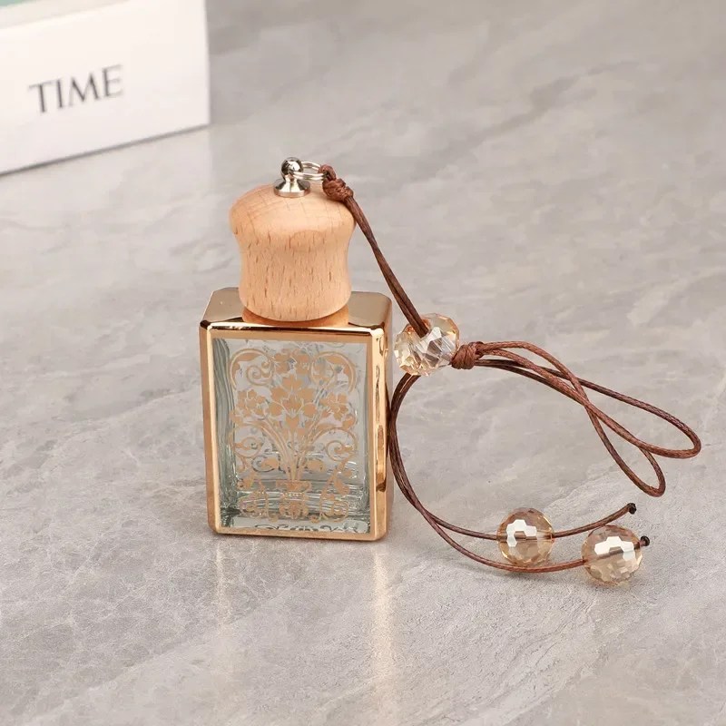 Boş cam parfüm 15ML şişe araba asılı hava spreyi dikiz aynası süs araç-styling uçucu yağ koku organizatör