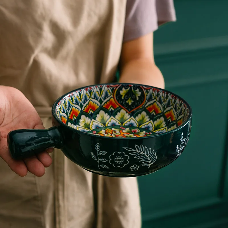 Bohemian seramik kaseler yemekleri sofra çanak yemek masası seti çorba kasesi yemek takımı tabaklar ve tabak ve yemek takımları takım plaka seti