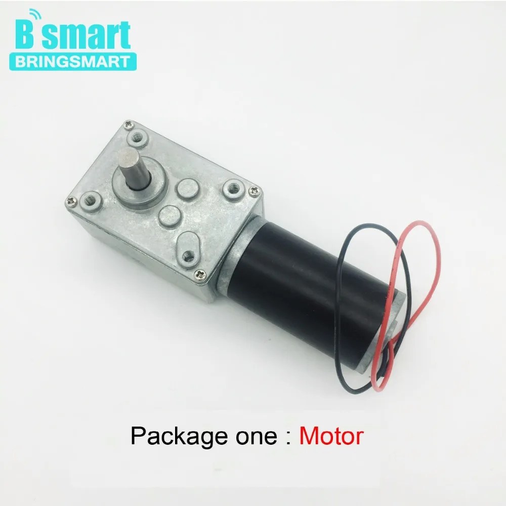 Bringsmart 70kg.cm yüksek tork DC solucan dişli Motor 12V 24V Mini şanzıman motoru ters kendinden kilitleme için DIY perde makinesi