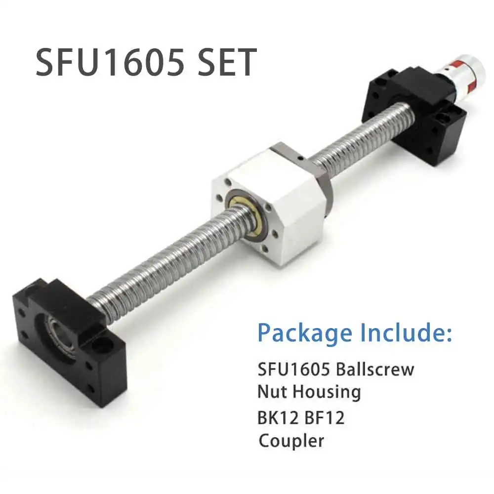 C5 Ballscrew SFU1605 seti özelleştirilmiş End işlenmiş CNC makinesi parçaları somun konut BK BF için kullanım 3D yazıcı topu vida