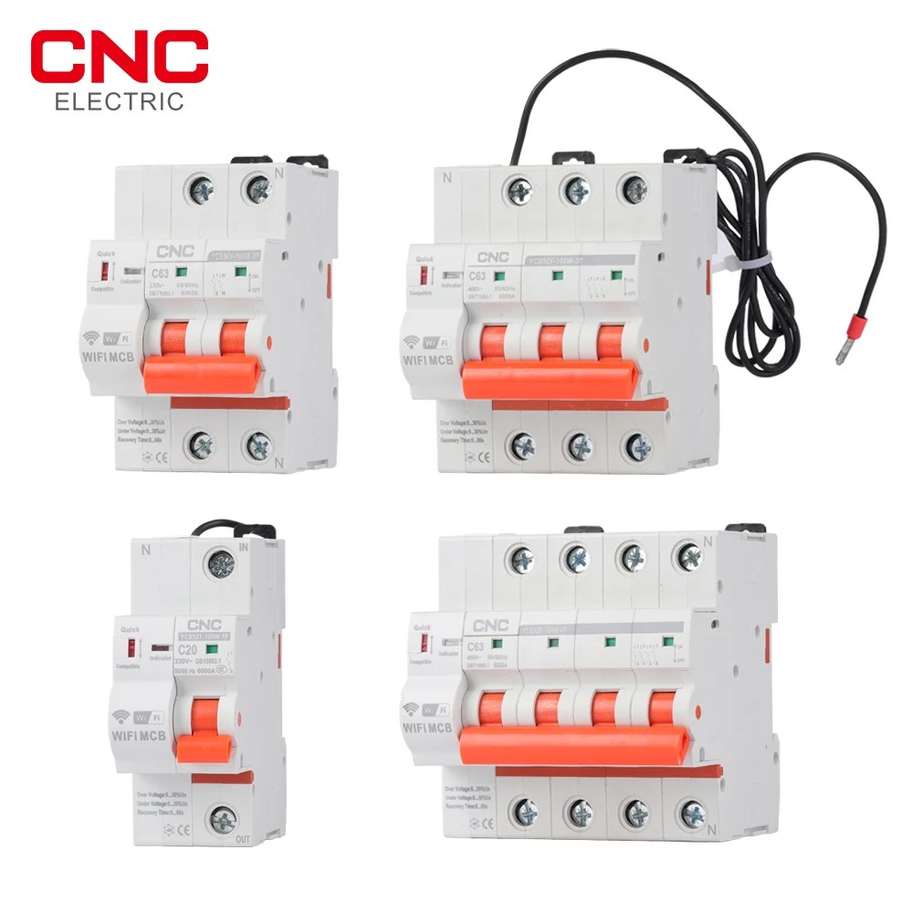 CNC Din ray Tuya WIFI devre kesici zamanlayıcı uzaktan kumanda APP akıllı otomatik Interruptor WIFI anahtarı MCB