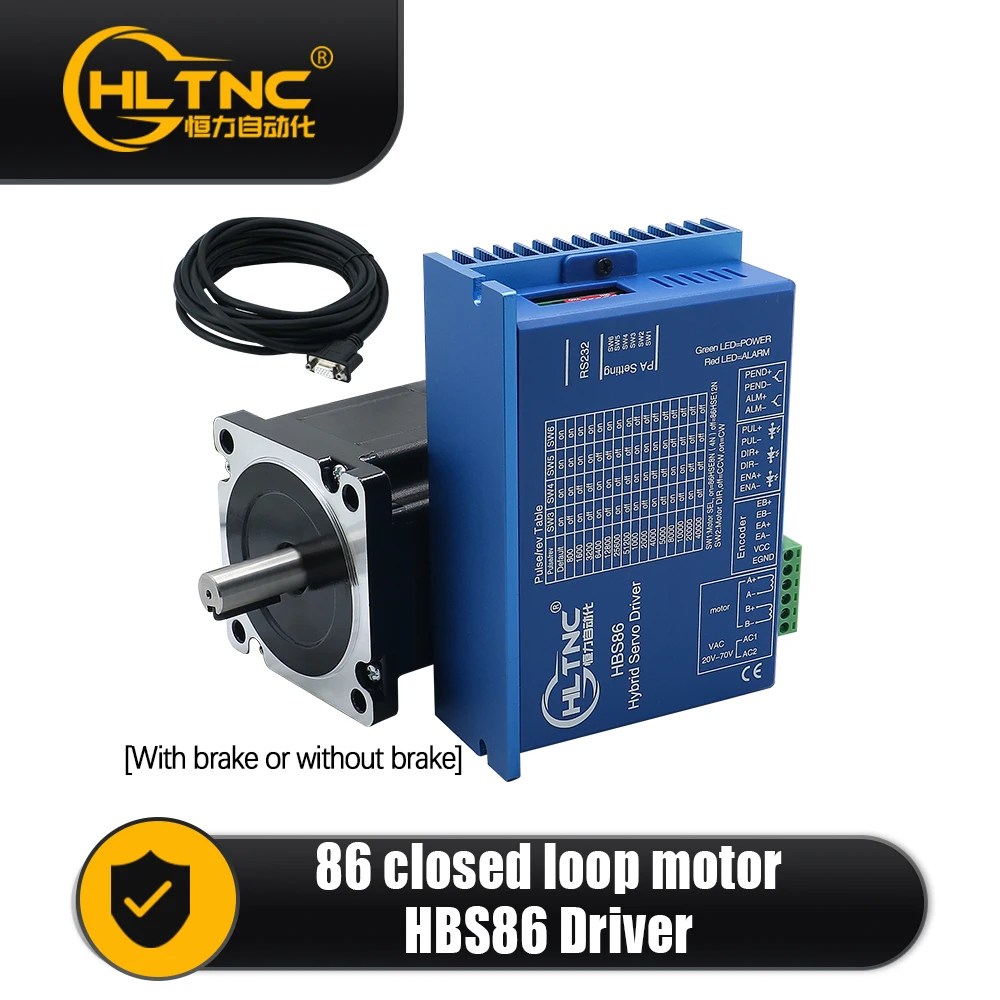 CNC Router için kapalı devre step Motor 86HB250-82/118/152B & HBS86 sürücü ve 3m kodlayıcı kablosu 4.5/8/12N. M 643/1143/1714Ozin