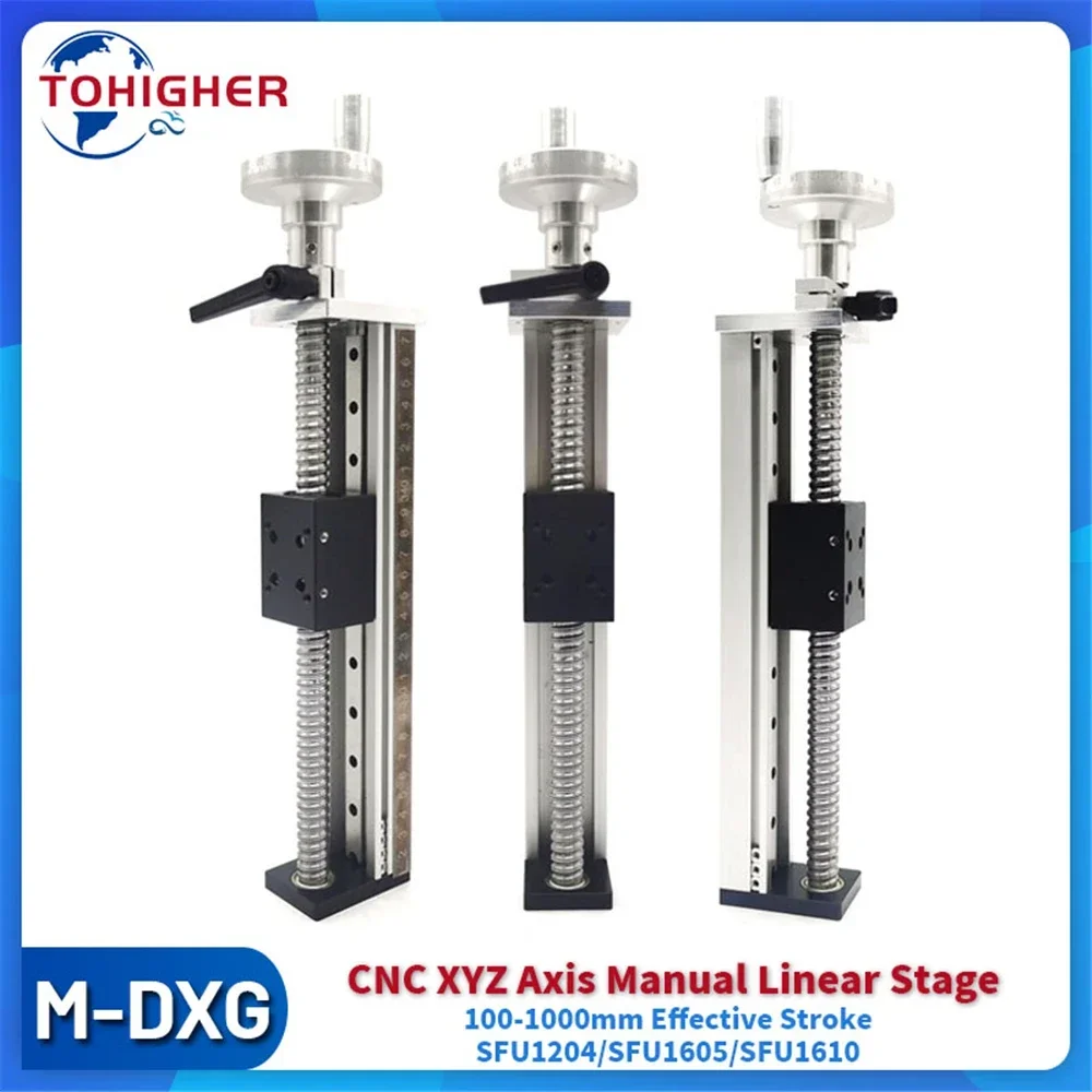CNC manuel lineer sürgülü masa sahne XYZ eksen alüminyum vidalı lineer kılavuz sahne platformu SFU1204/SFU1605/SFU1605 1610 1000mm