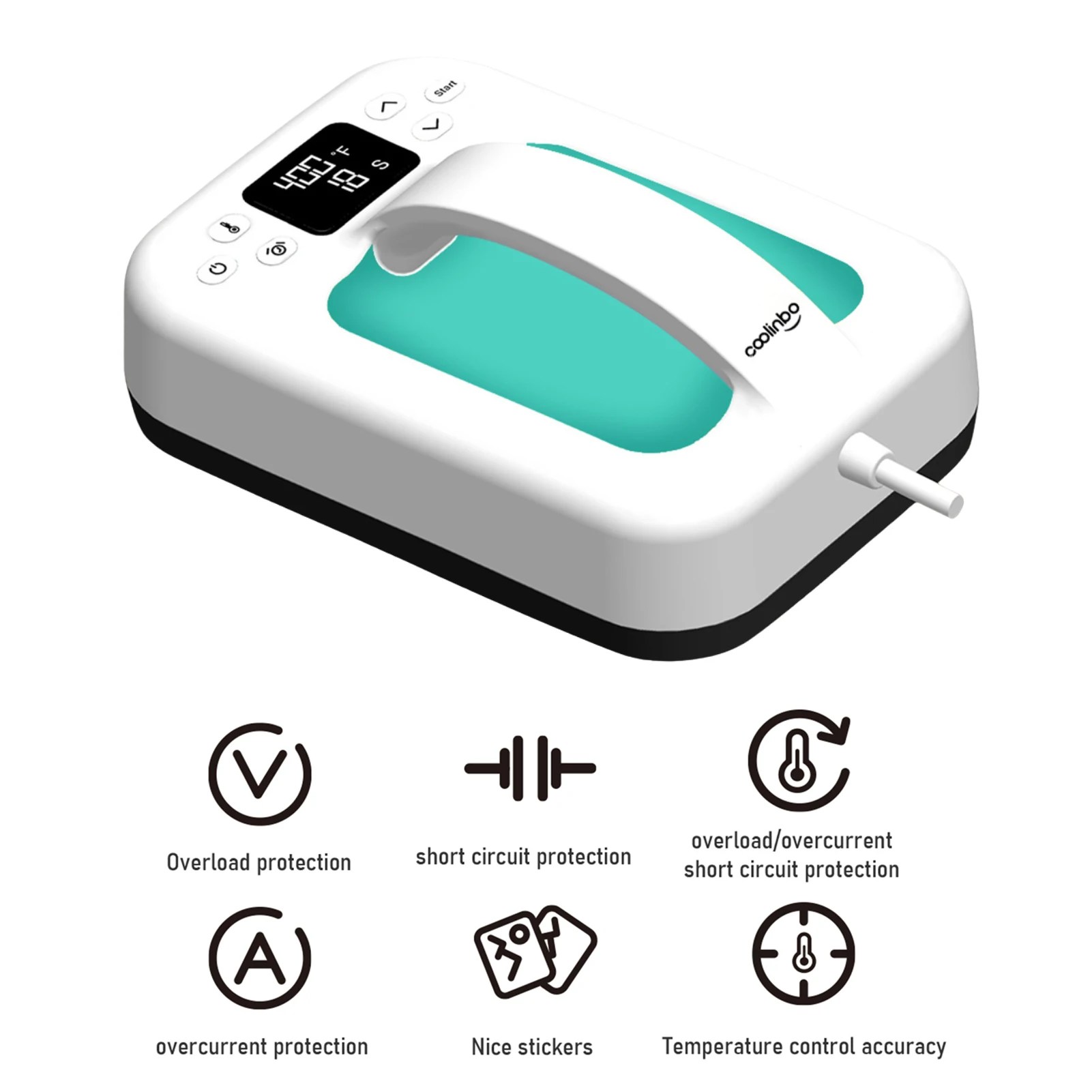 Coolinbo HP6 el Mini isı basın makinesi 7x5 "t-shirt DIY için taşınabilir isı transferi makinesi ayarlanabilir sıcaklık zamanlayıcı