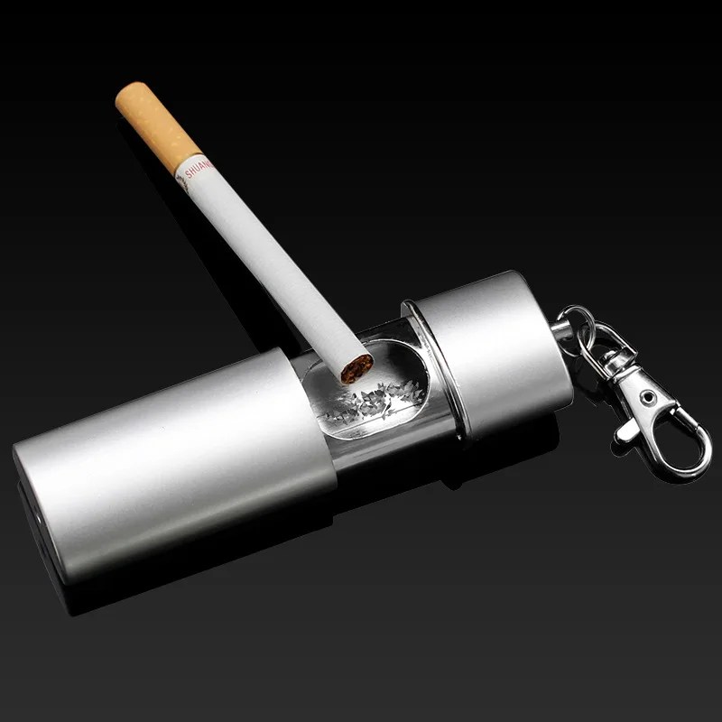 Creative portable outdoor ashtray, Personality key chain zinc alloy anti-fall sealing ashtray, Smoking tool - Görsel 4