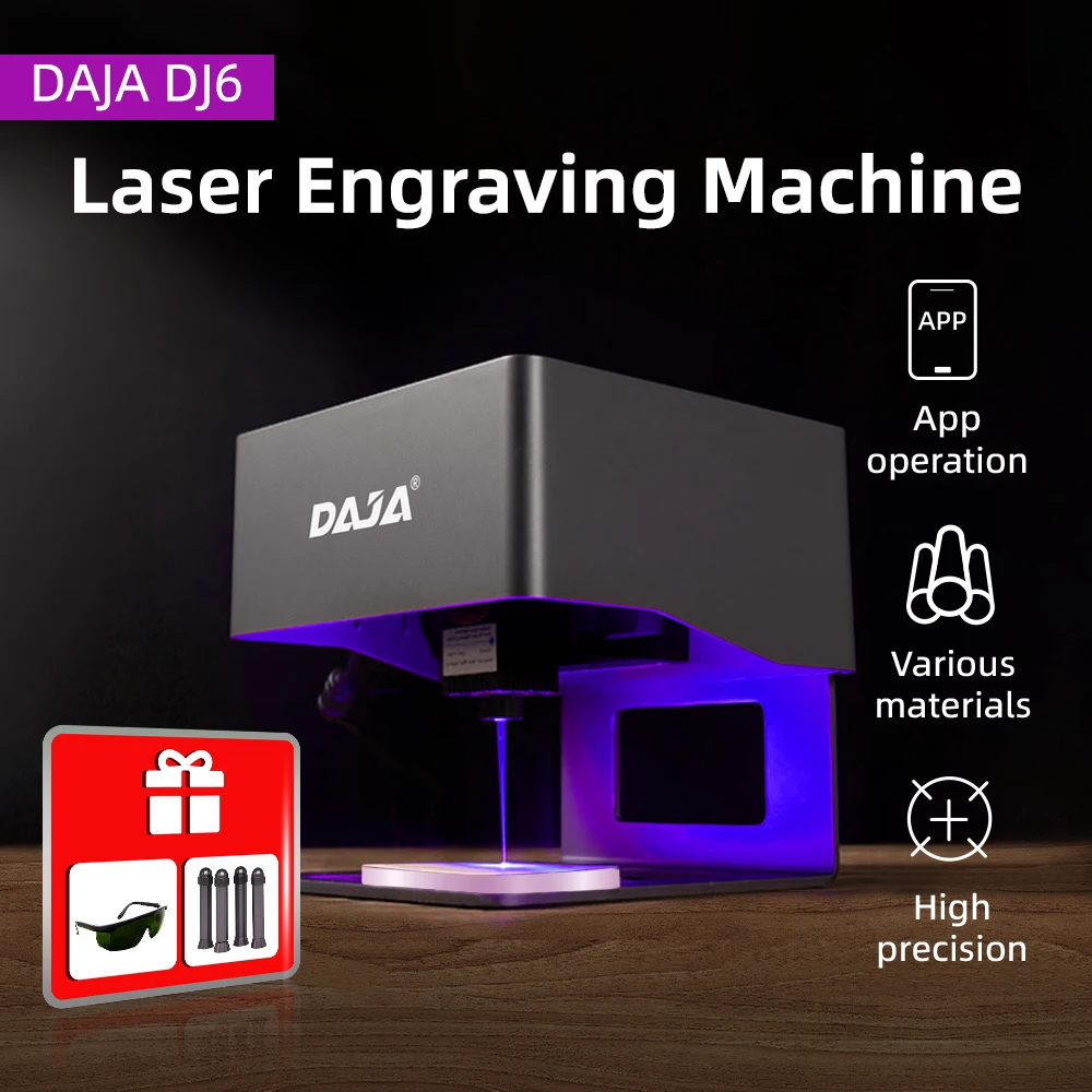DAJA lazer gravür CNC DIY DJ6 lazer oyma makinesi 3000mw hızlı Mini Logo işareti yazıcı kesici ağaç İşleme ahşap plastik