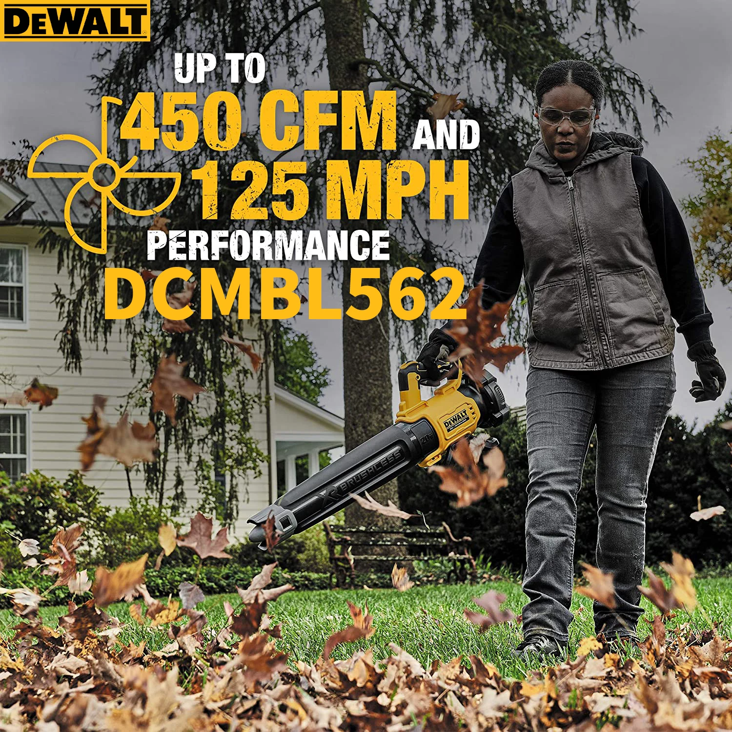 DEWALT DCMBL562 fırçasız akülü Blower 20V lityum güç araçları 450CFM çıplak aracı - Görsel 2