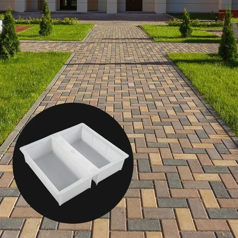 DIY tuğla taş kaldırım yolu yapımcısı kalıp çimento tuğla bahçe dekor