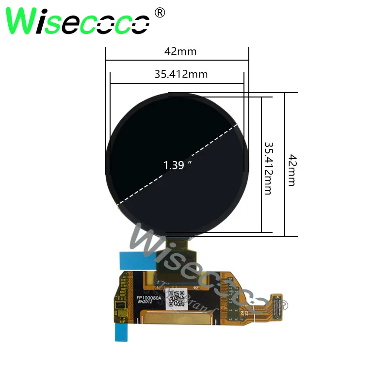 Daire dairesel ekran 1.39 inç OLED yuvarlak ekran 454x454 450Nits parlaklık MIPI 24PPins sürücü panosu
