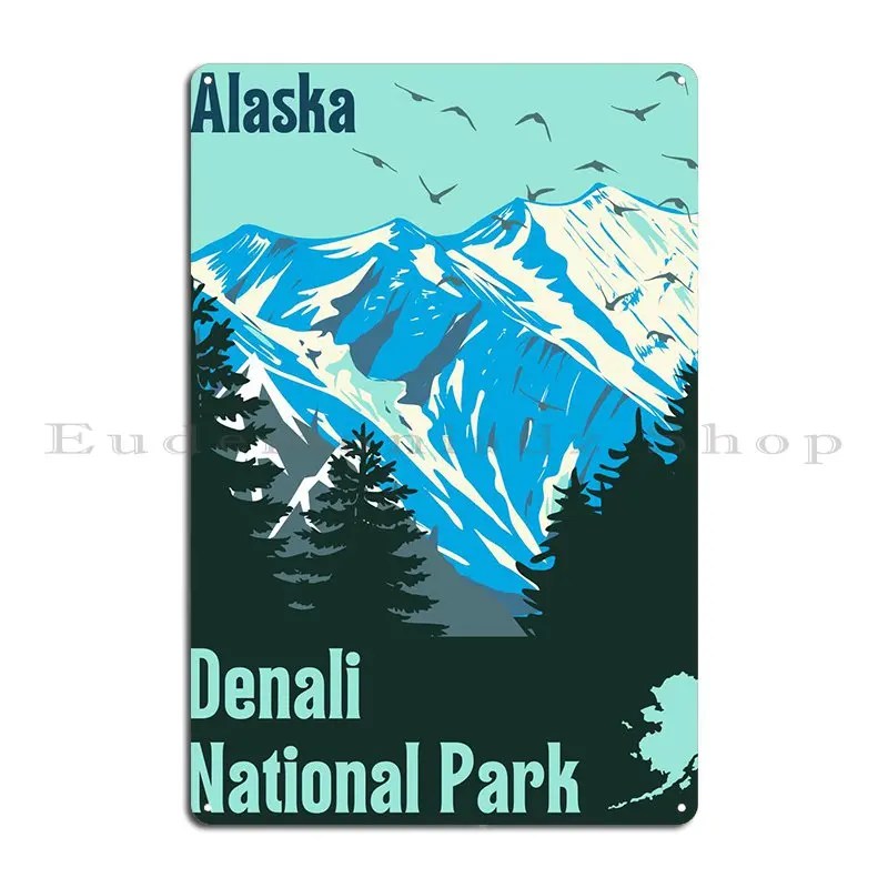 Denali milli parkı Metal işareti ev demir duvar dekor tabaklar sinema tabela Poster - Görsel 2