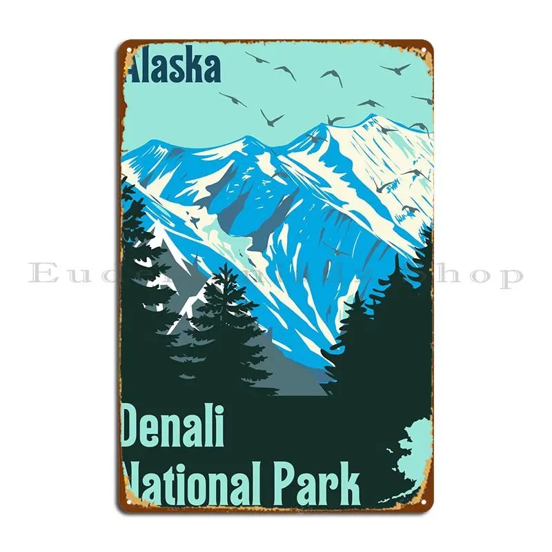 Denali milli parkı Metal işareti ev demir duvar dekor tabaklar sinema tabela Poster