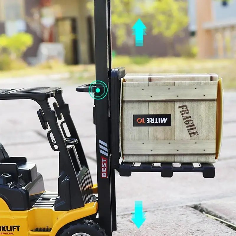 Diecast alaşım forklift  modeli geri çekin dönüş mühendislik Forklift interaktif gerçekçi oyuncak araba çocuk günü hediyeleri için - Görsel 2