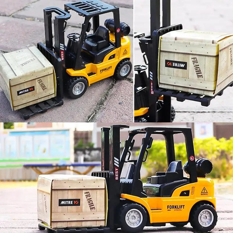 Diecast alaşım forklift  modeli geri çekin dönüş mühendislik Forklift interaktif gerçekçi oyuncak araba çocuk günü hediyeleri için - Görsel 3