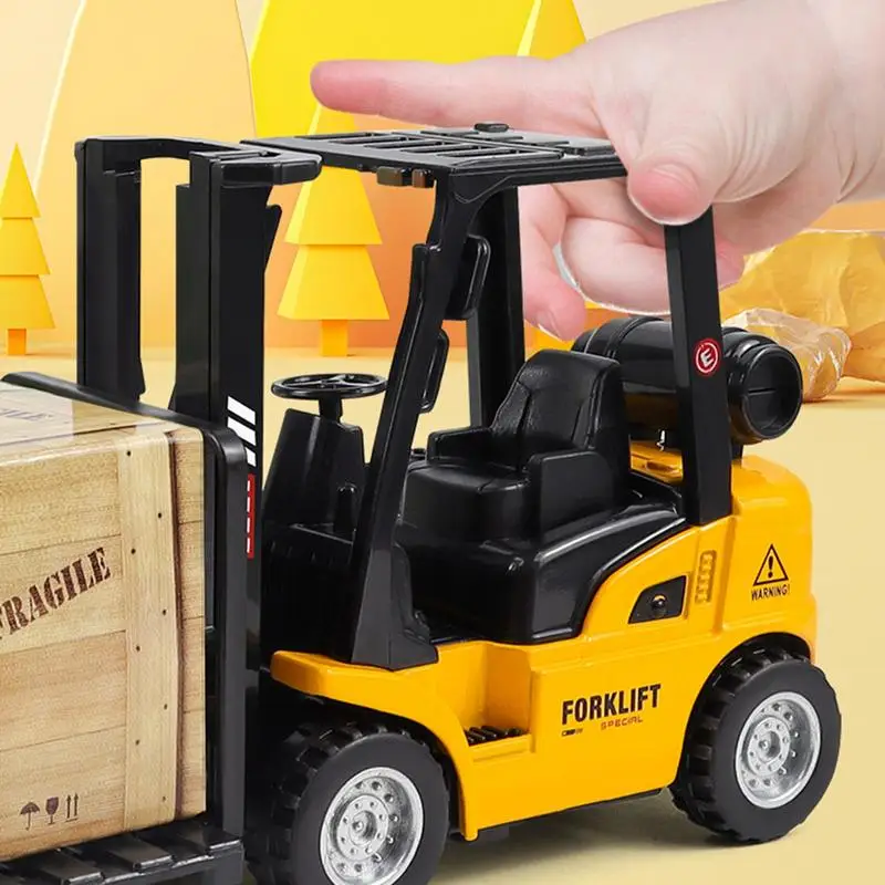 Diecast alaşım forklift  modeli geri çekin dönüş mühendislik Forklift interaktif gerçekçi oyuncak araba çocuk günü hediyeleri için