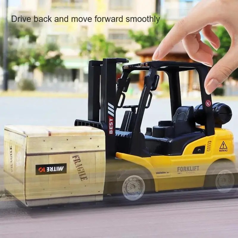 Diecast alaşım forklift  modeli geri çekin dönüş mühendislik Forklift interaktif gerçekçi oyuncak araba çocuk günü hediyeleri için - Görsel 5