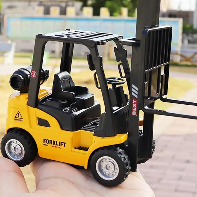 Diecast alaşım forklift  modeli geri çekin dönüş mühendislik Forklift interaktif gerçekçi oyuncak araba çocuk günü hediyeleri için
