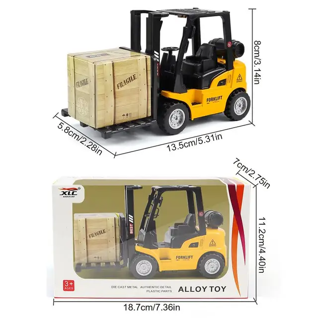 Diecast alaşım forklift  modeli geri çekin dönüş mühendislik Forklift interaktif gerçekçi oyuncak araba çocuk günü hediyeleri için