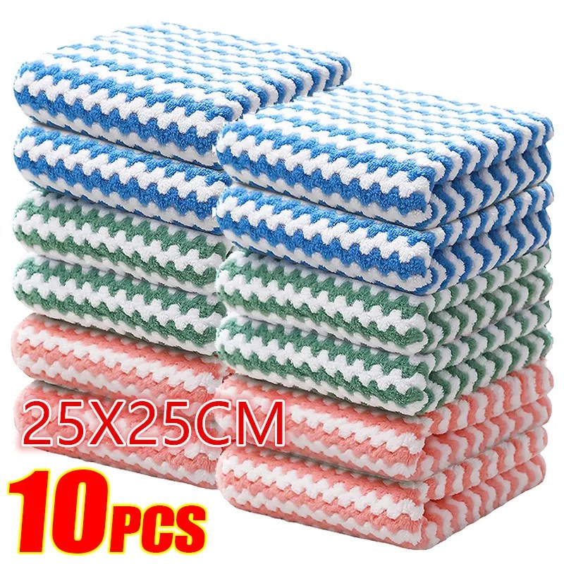 Dishcloths süper emici kalınlaştırmak ovma pedleri yıkama bezleri kuru ve ıslak temiz havlu mutfak temizleme bezleri araçları
