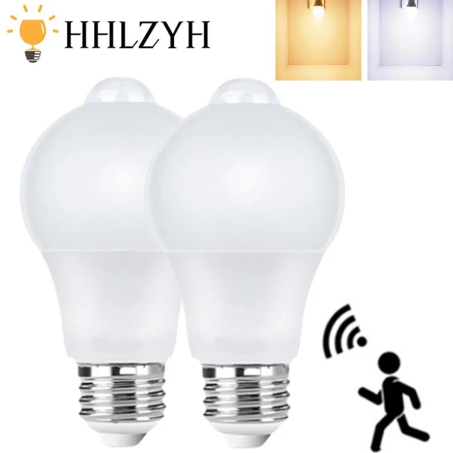 E27 PIR sensörlü ışık LED hareket sensörlü ampul AC85V-265V LED lamba otomatik açık/kapalı gece lambası ev park aydınlatma için 9/12/15/18/20W
