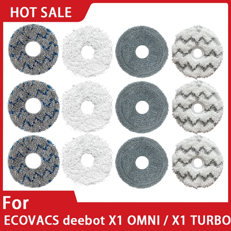 Ecovacs deebot x1 omni için yedek/X1 TURBO TURBO süpürge paspas bezi yıkanabilir paspas pedleri parçaları aksesuarları