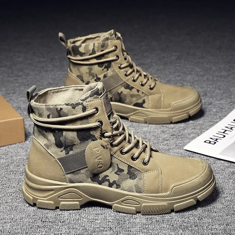 Erkek ayakkabıları Camo Martin çizmeler erkek sonbahar/kış iş elbisesi rahat kısa çizmeler
