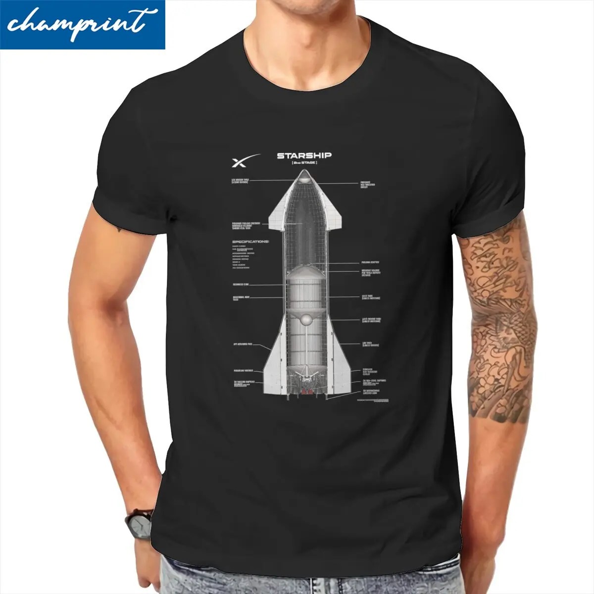 Erkekler SpaceX Starship Sn15 T Shirt pamuk giyim komik kısa kollu yuvarlak boyun Tee gömlek doğum günü hediyesi T-Shirt