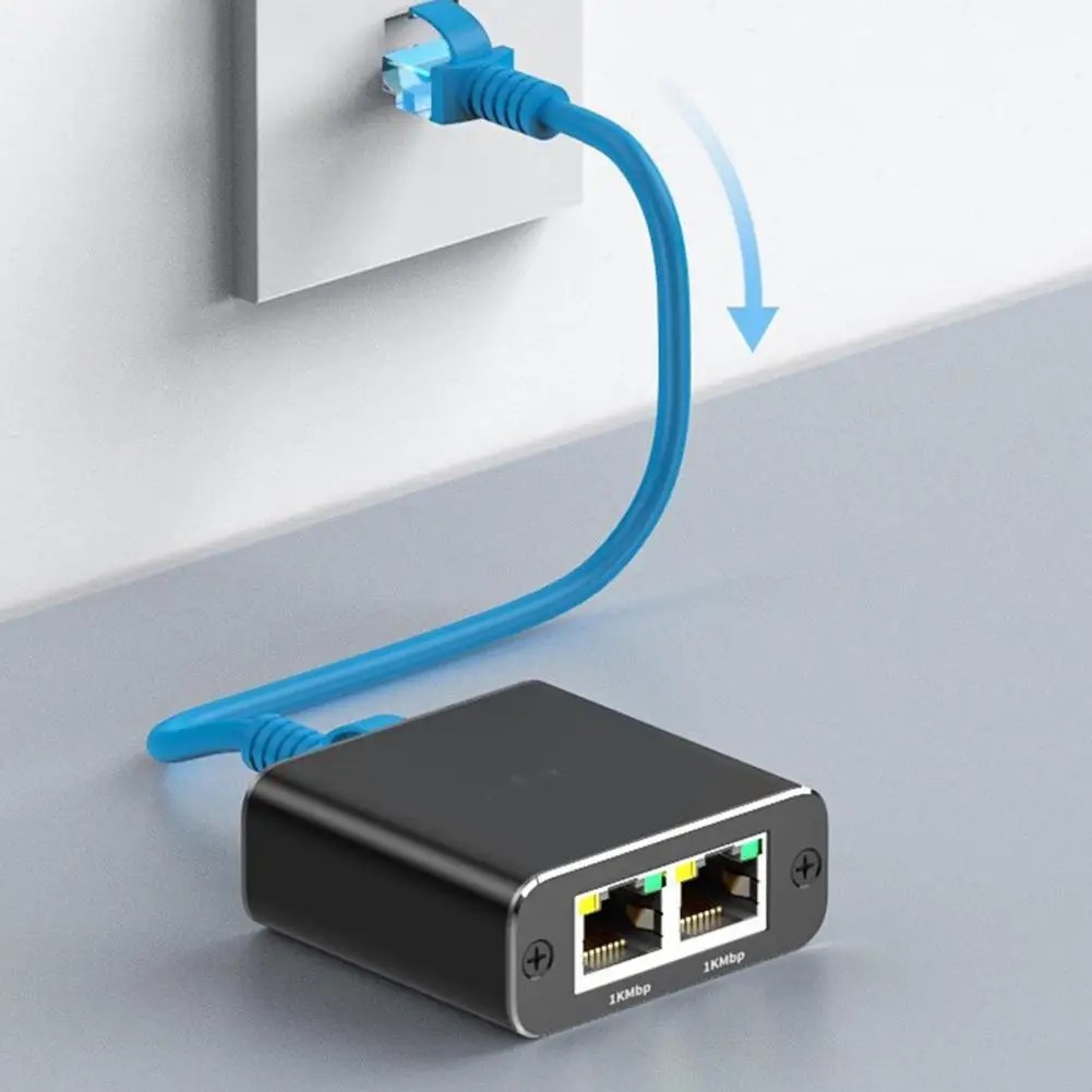 Ethernet Splitter 1 ila 2 yüksek hızlı 1000mbps Rj45 Ethernet Splitter adaptörü ağ uzatma konektörü adaptörü Pc aksesuarları - Görsel 2