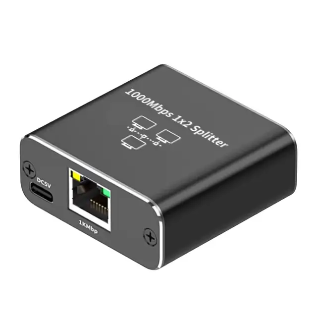 Ethernet Splitter 1 ila 2 yüksek hızlı 1000mbps Rj45 Ethernet Splitter adaptörü ağ uzatma konektörü adaptörü Pc aksesuarları