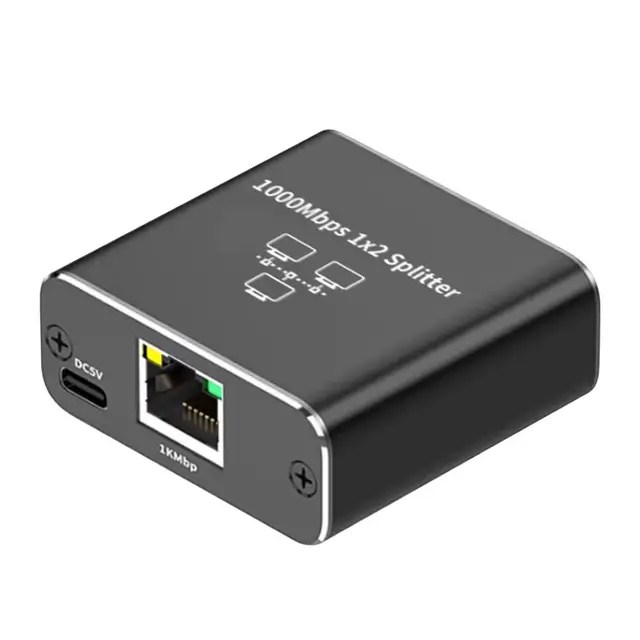 Ethernet Splitter 1 ila 2 yüksek hızlı 1000mbps Rj45 Ethernet Splitter adaptörü ağ uzatma konektörü adaptörü Pc aksesuarları - Görsel 7