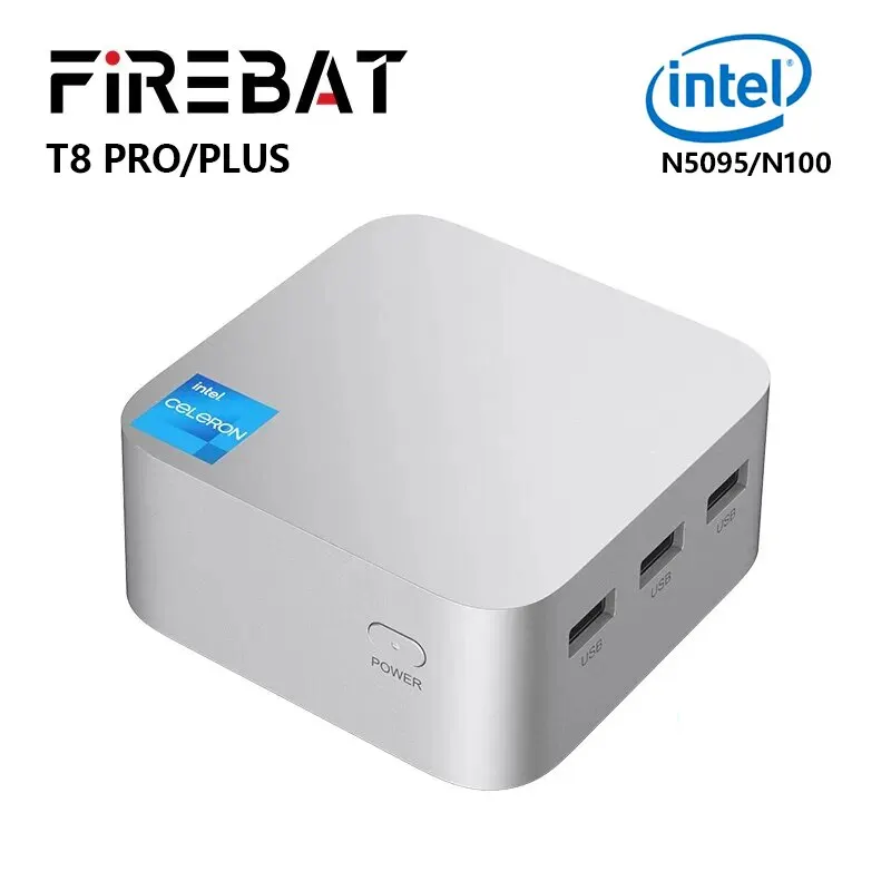 FIREBAT T8 Pro artı Mini PC Intel Celeron Celeron 95 N100 masaüstü oyun bilgisayar 8GB 16GB 256GB 512GB DDR4 wifiwifi5 BT4.2