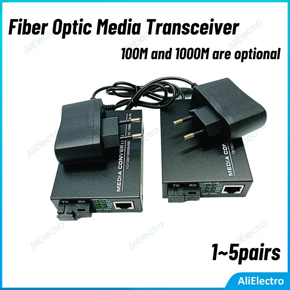 Güç ile 1-5 çift HTB-GS-O3 100m o Gigabit 25km hızlı Gigabit Fiber optik medya dönüştürücü telekomünikasyon desteği SC portu