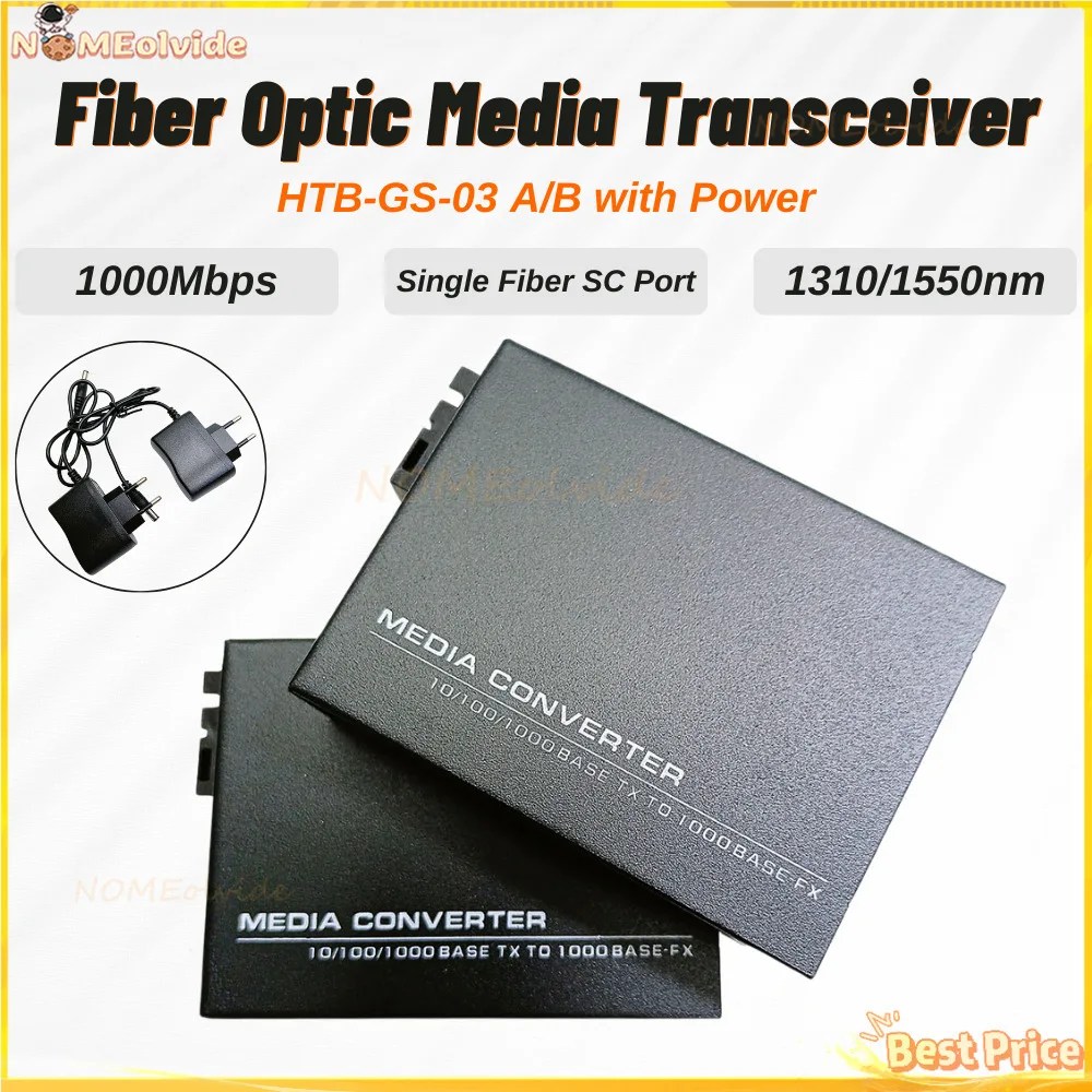 Güç optik medya dönüştürücü mbps 25km hızlı Gigabit telekomünikasyon desteği SC portu ile HTB GS O3 Fiber 1000 1-5 çift