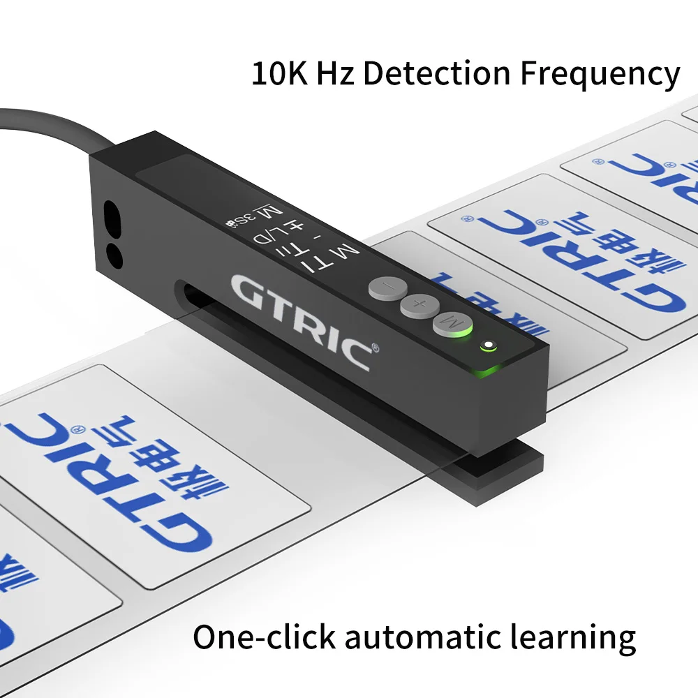 GTRIC etiket algılama sensörü fotoelektrik anahtarı yüksek hızlı yuvası optik sensör 12-24V DC NPN PNP olmayan şeffaf boşluk etiketleri