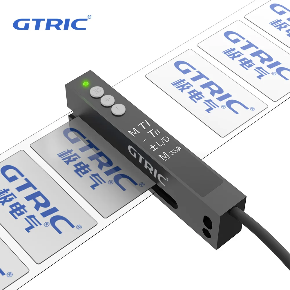 GTRIC etiket algılama sensörü fotoelektrik anahtarı yüksek hızlı yuvası optik sensör 12-24V DC NPN PNP olmayan şeffaf boşluk etiketleri