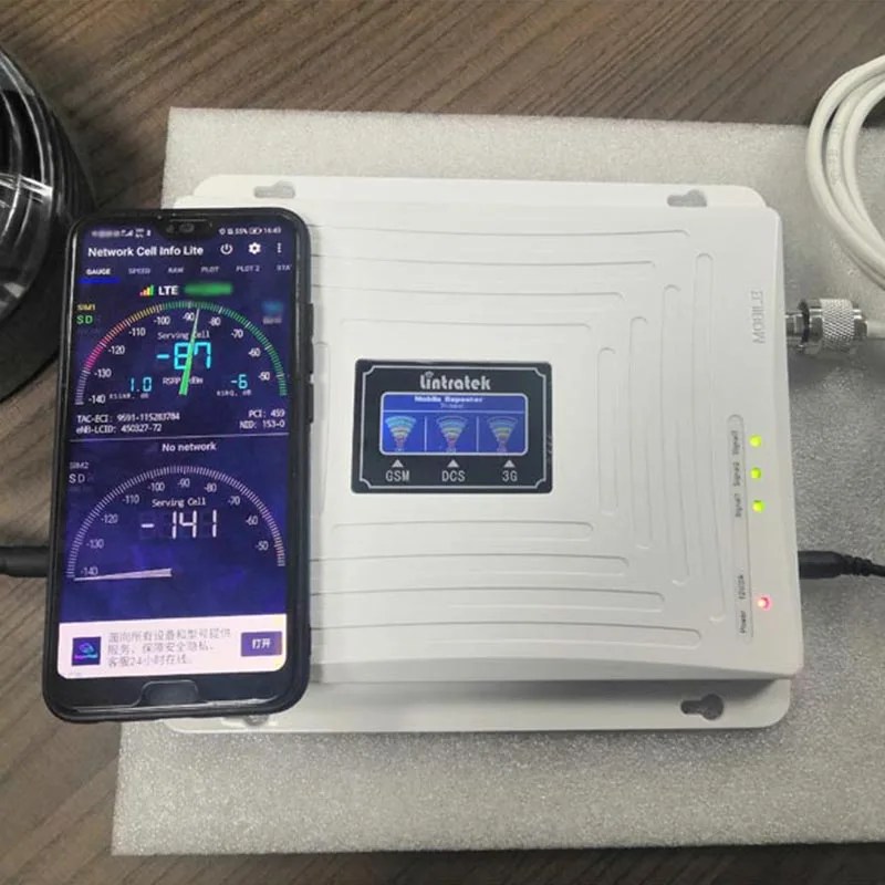 Hücresel LTE sinyal güçlendirici Lintratek 2G 3G 4G Tri bant tekrarlayıcı GSM 900 1800 2100MHz Internet sinyal amplifikatörü 360 ° kapsama - Görsel 4