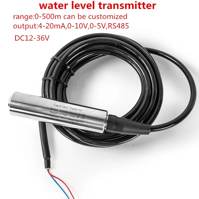 Hidrostatik dalgıç su seviyesi sensörü 4-20mA 0-10v rs485 paslanmaz çelik 304 tankı verici DC12V DC24V