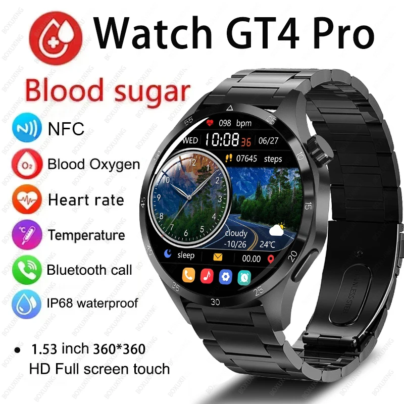 Huawei GT4 Pro GPS akıllı İzle erkekler için AMOLED HD ekran Bluetooth çağrı NFC IP68 su geçirmez saatler kan şekeri Smartwatch kadın
