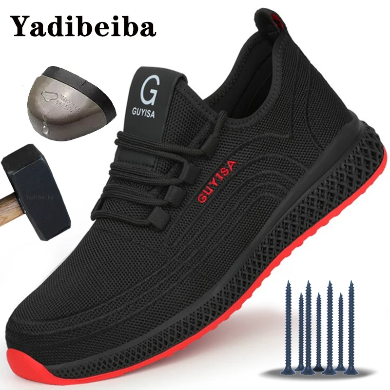Iş ayakkabısı erkek kadın çalışma Sneakers nefes çelik ayak botları hafif güvenlik ayakkabıları Boots anti-delinme yıkılmaz ayakkabı