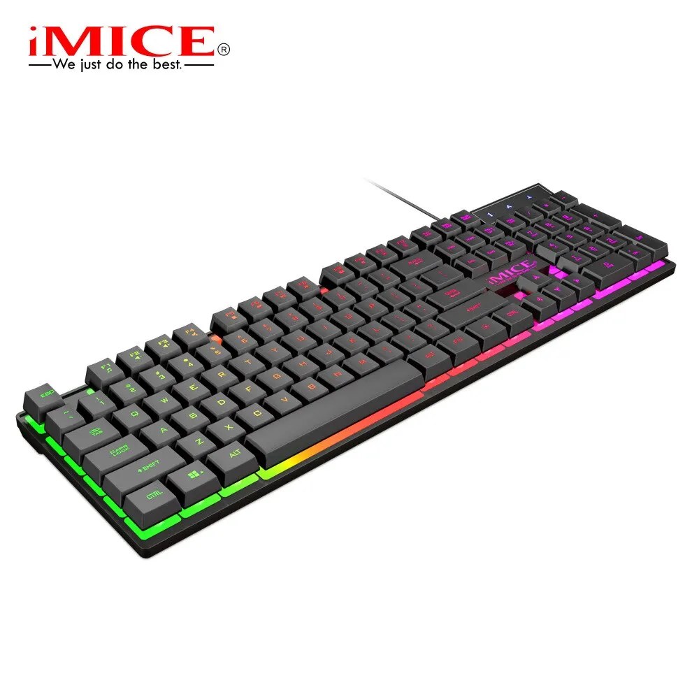 IMICE AK-600 kablolu klavye USB bilgisayar oyunu makinesi süspansiyon manipülatör üç renkli arkadan aydınlatmalı klavye PC Laptop için uygun