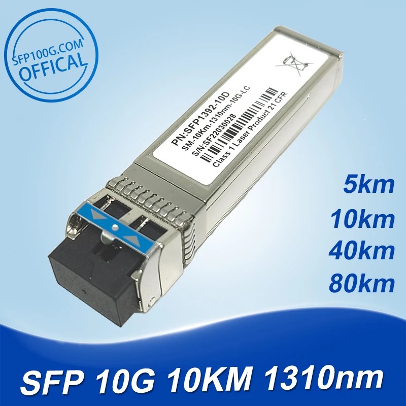 INTEL/Cisco/Mikrotik/Huawei/aşırı anahtarı ile 10G SFP + çift yönlü LC Fiber optik modül tek 5km 1310nm tam uyumlu